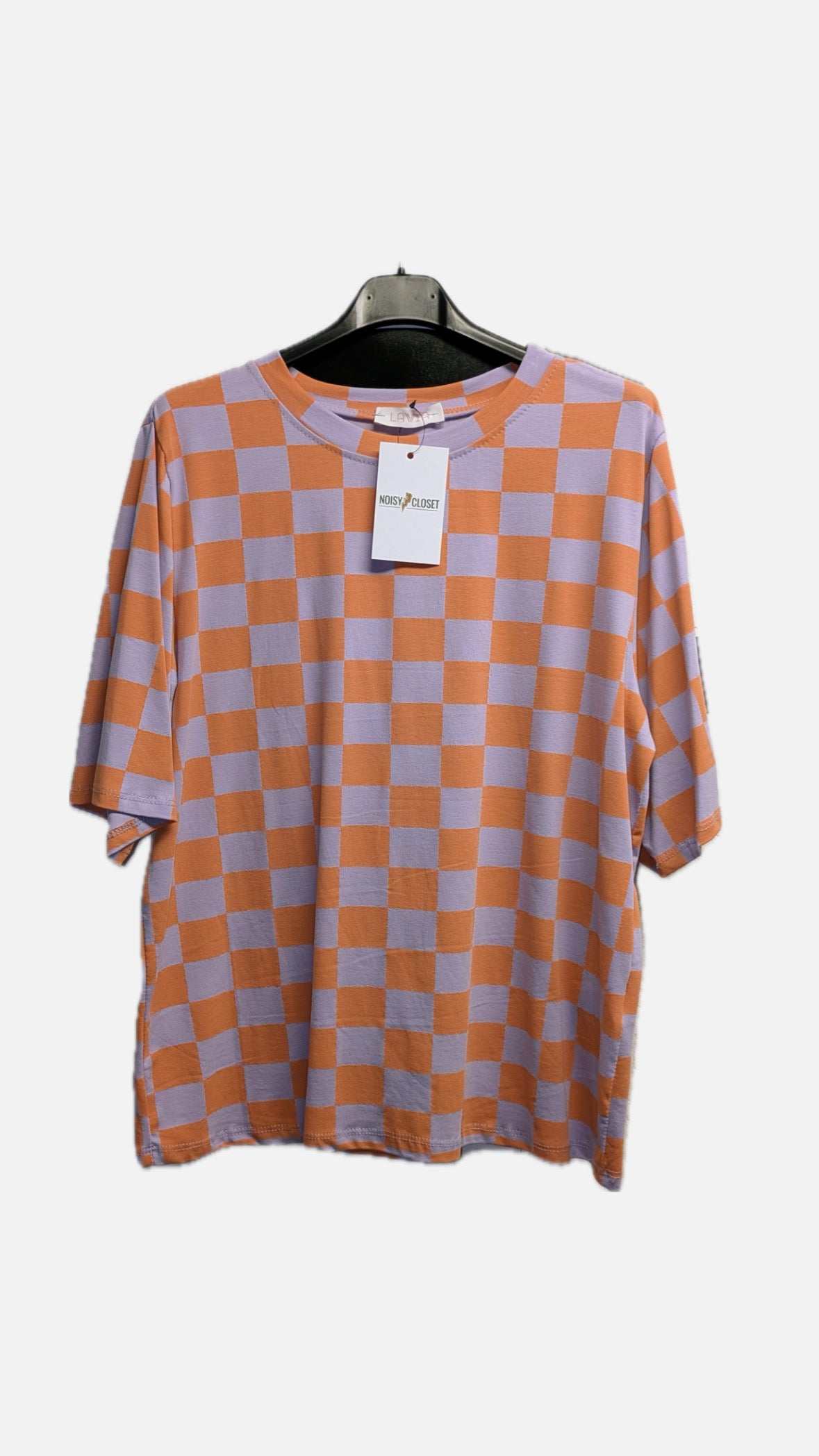 T-Shirt kariert - Orange/Flieder