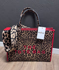 Tote Bag Leoprint Rot