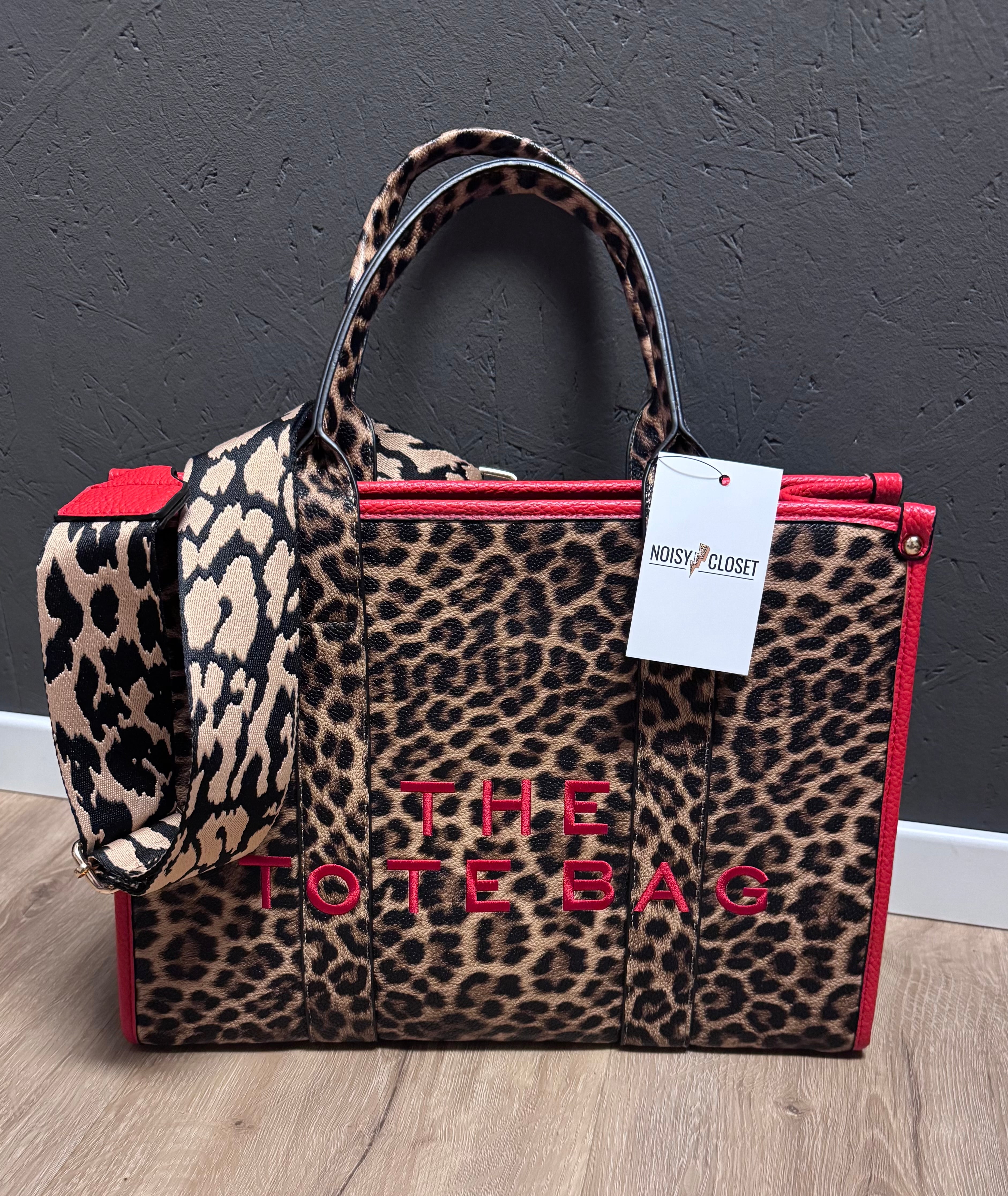 Tote Bag Leoprint Rot