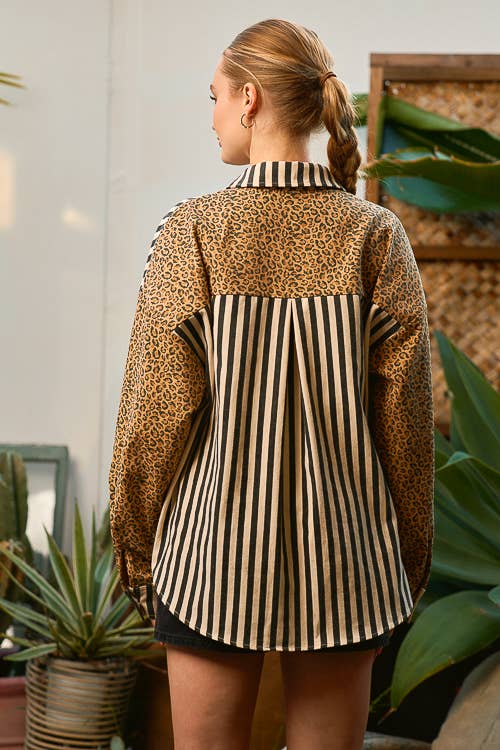 LEOPARDEN-STREIFEN-HEMD