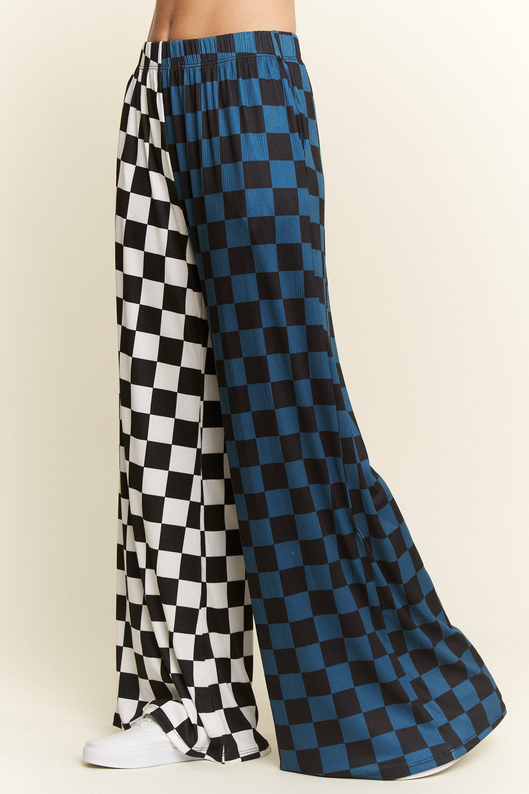 Karohose mehrfarbig: Blau/Schwarz/Weiß